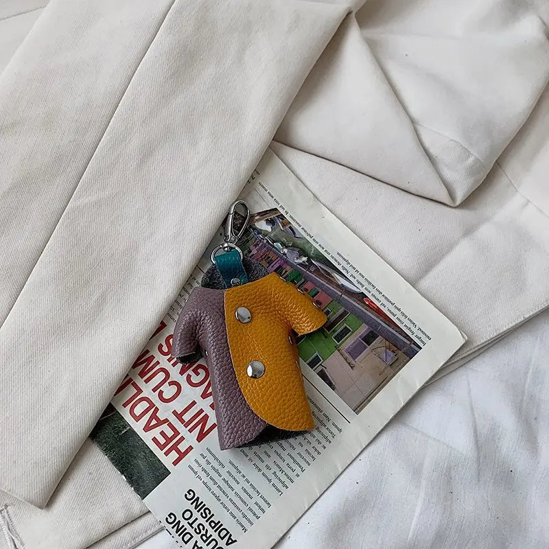 Leather Mini Keychain Holder Bag Case Unisex Wallet Cover Solid