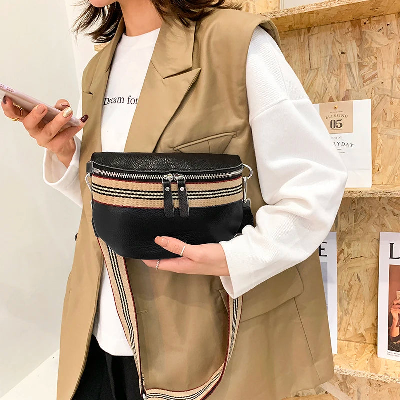 Winter Leather Shoulder Bag for Women