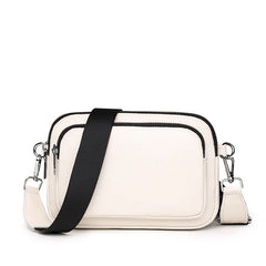 Leather Shoulder Crossbody Bag 3 Layer Small Female Mobile Phone Bag