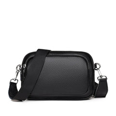 Leather Shoulder Crossbody Bag For Women 3 Layer Small Female Mobile Phone Bag