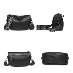 Solid Cow Leather Shoulder Crossbody Bag Women
