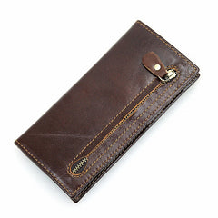 Mens Leather Wallet Long Zipper Clutch LI-1603