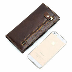 Mens Leather Wallet Long Zipper Clutch LI-1603