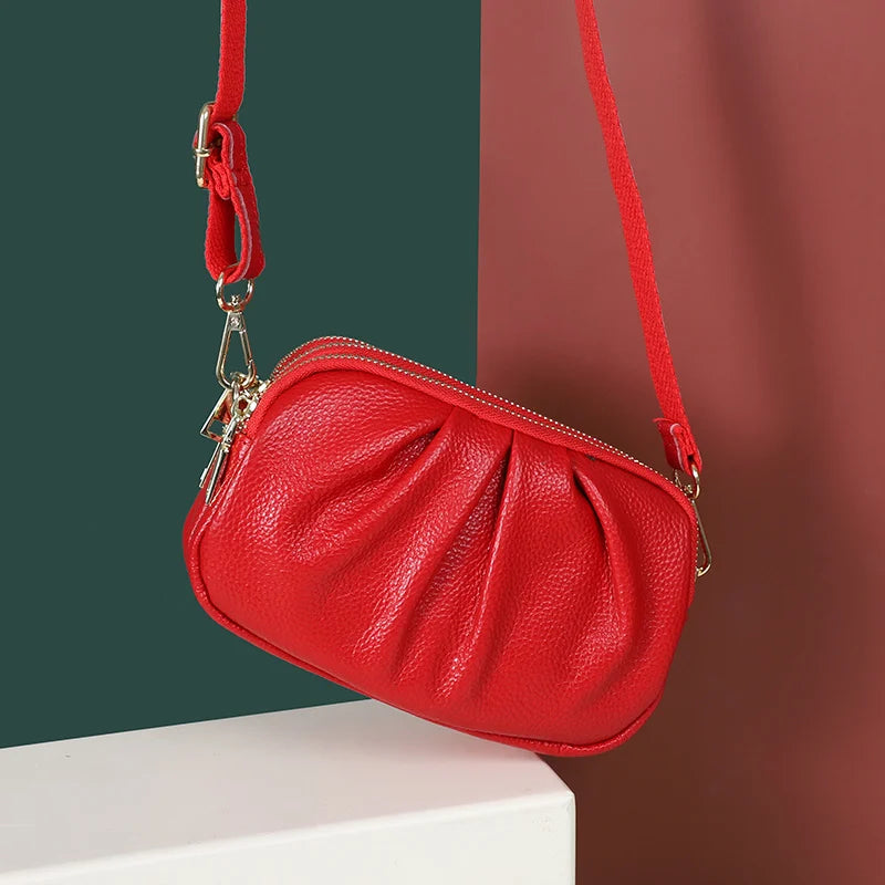 100% Leather Women Bags Famous Designer Cloud Bags Girls Mini Bag