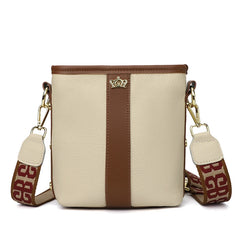 Leather Women Handbag High Shoulder Bag Small Bucket Bag