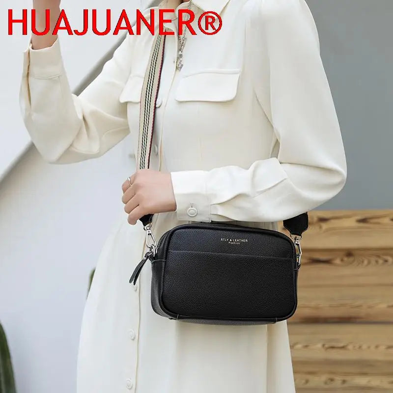 Small Leather Women Shoulder Bag Soft Cowhide Messenger Bag