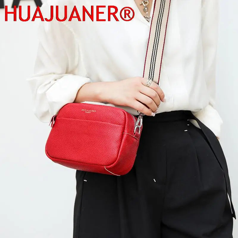 Small Leather Women Shoulder Bag Soft Cowhide Messenger Bag