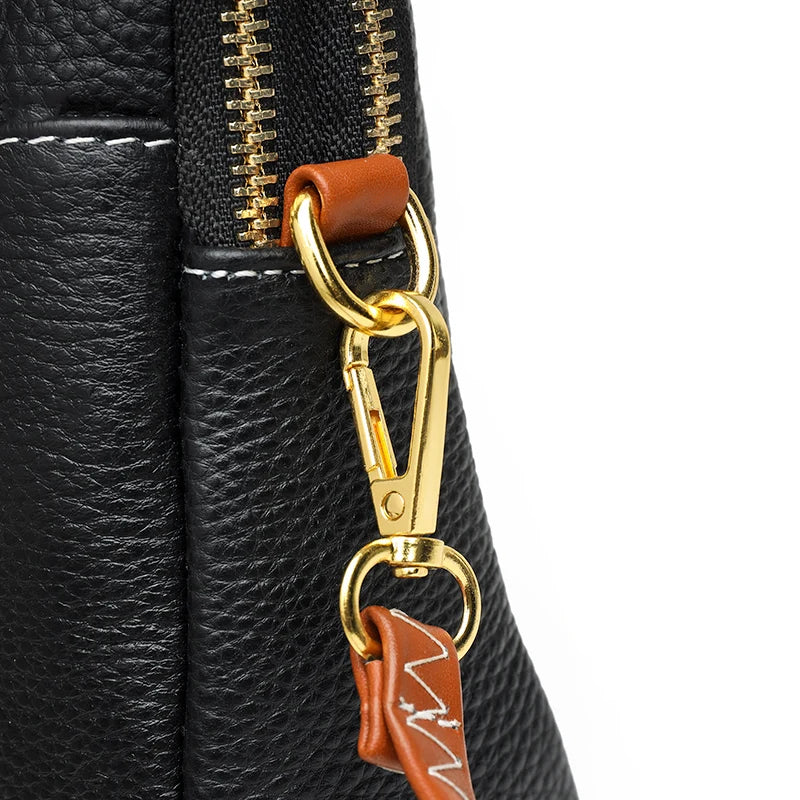 Soft Cowhide Women Shoulder Bag Small Female Messenger Mobile Phone Bag