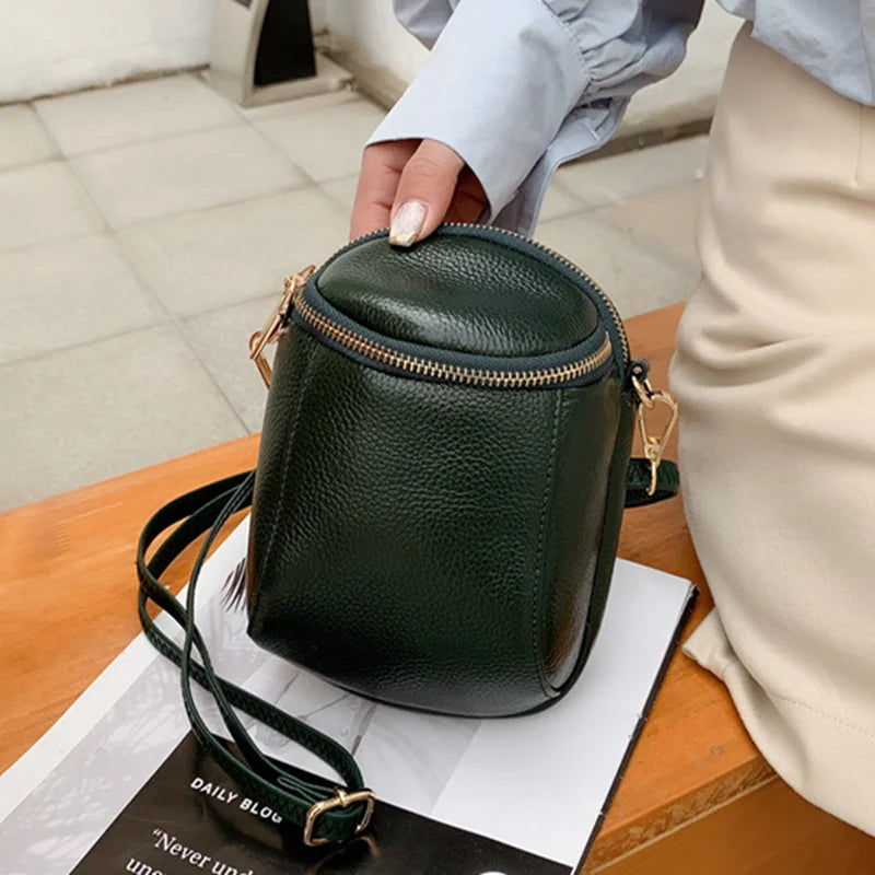 100% Leather Women Shoulder Bags Lady Mobile phone bag Cowhide Women Handbags Mi