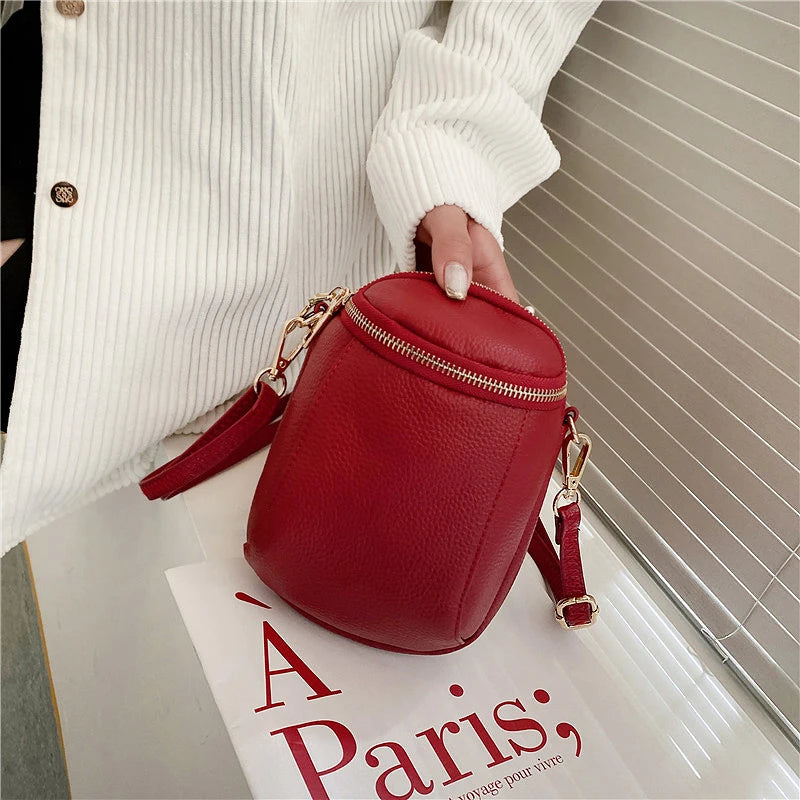 100% Leather Women Shoulder Bags Lady Mobile phone bag Cowhide Women Handbags Mi