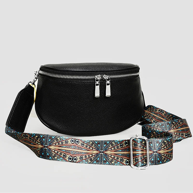 100% Leather Women's Bag Solid Cow Leather Women Shoulder Crossbody Bag