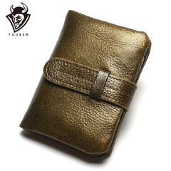 Vintage Casual Cowhide Lady Wallet Coin Pocket Zipper