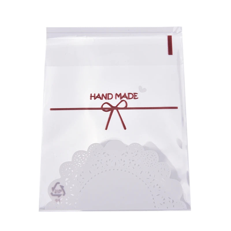 100 Lace Self Adhesive Cookie Candy Bags Cellophane Birthday
