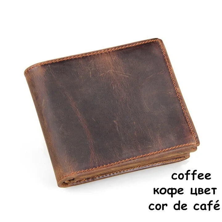 Luxury Cow Leather Men Wallets, Dollar Short Male Purse