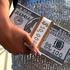 Sequins Rhinestone Evening Bag Money Women Shoulder Bag