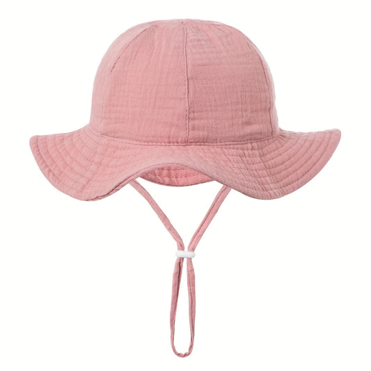 Baby Cotton Bucket Hat Fisherman Hat Wide Brim Beach Basin Hat Sunscreen Cap