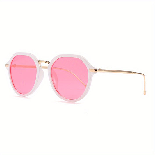 Vintage Thin Round Frame Sunglasses Women's Candy Glasses