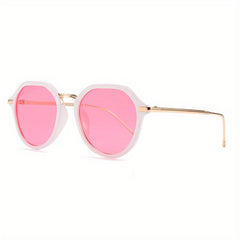 Vintage Thin Round Frame Sunglasses Women's Candy Glasses