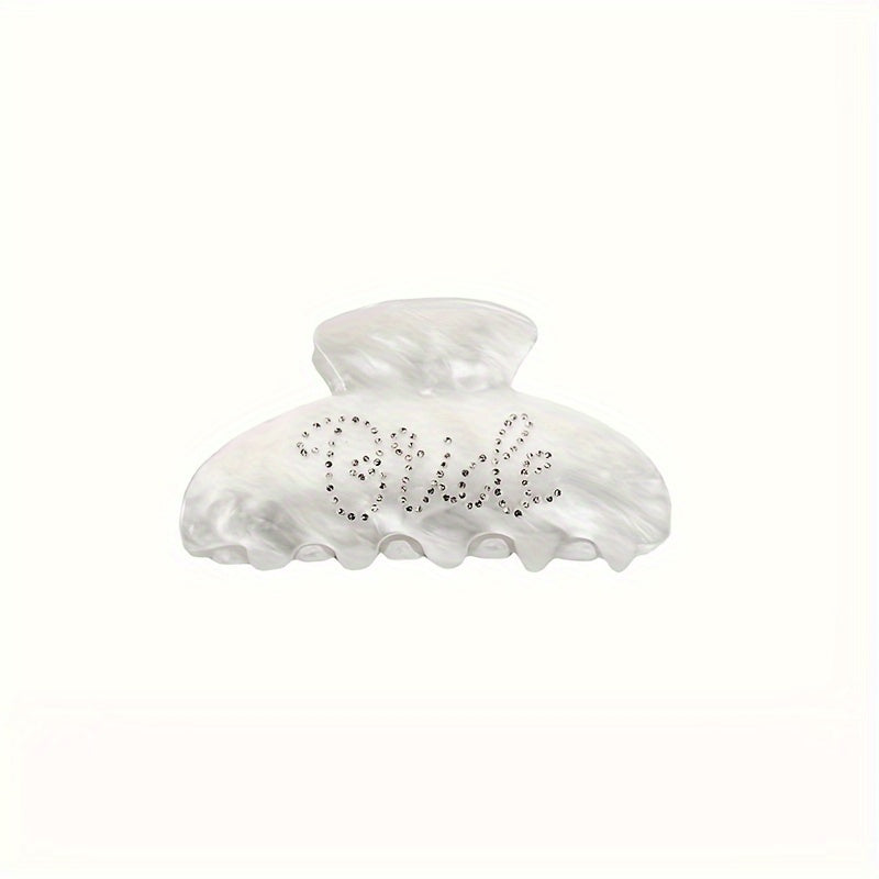 Acrylic Bridal Hair Claw Clip With Rhinestone Bride Sign Hair Accessory