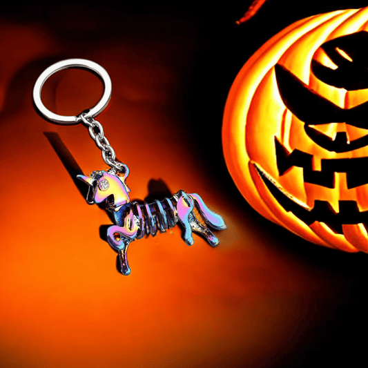 Halloween Colorful Skull Dinosaur Keychain Key Pendant Small Gift