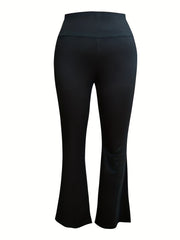  Solid High Waisted Flare Leggings