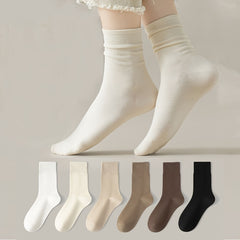 6 Pairs Warm Crew-Length Winter Socks for Women