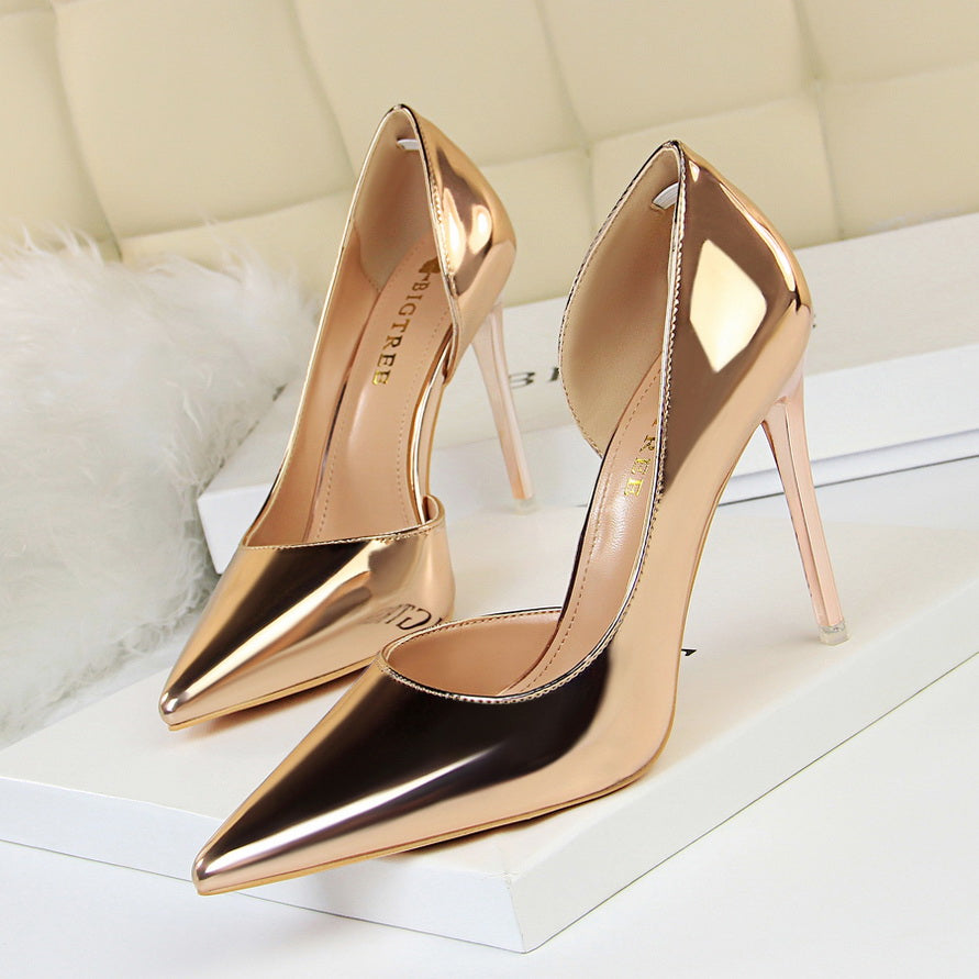 Women's Cutout Stiletto Heeled Sandals Anti-slip Metal Heels
