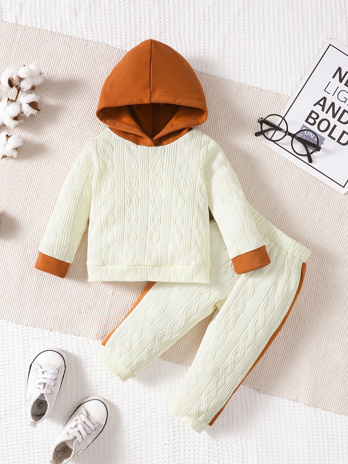 Infant Handsome Outfit Hooded Sweatshirt Sweatpants Set