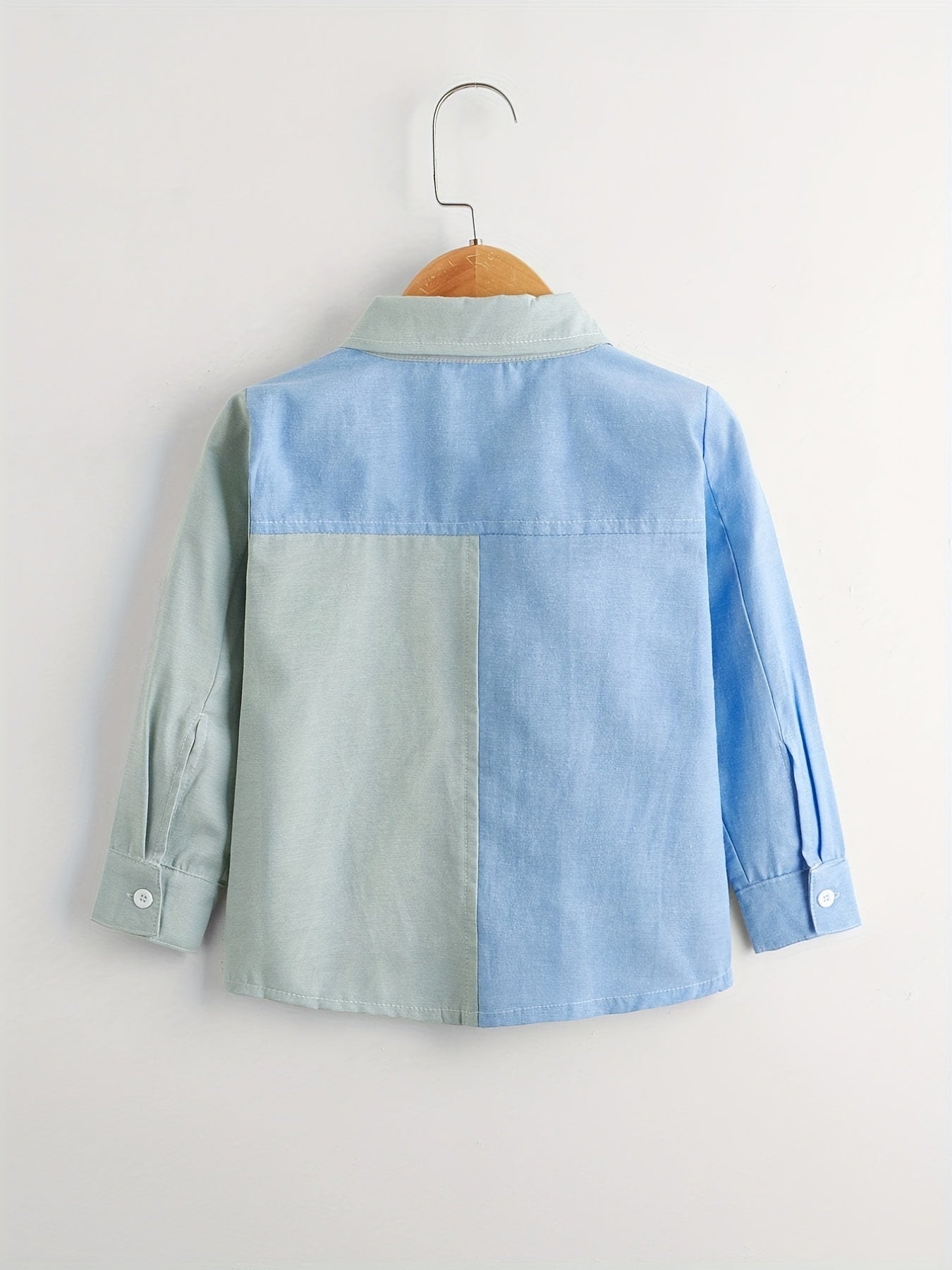 Boys Block Shirts Long Sleeve Button Down Tops Spring Fall Outwear Shirts