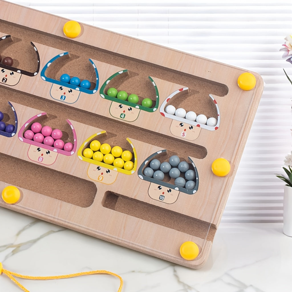 Magnetic Wooden Maze Control Pen Training Recognition Number Recognition Puzzle