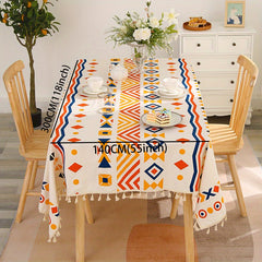 Bohemian Tablecloth Geometric Pattern Kitchen Dining Holiday Christmas Buffet