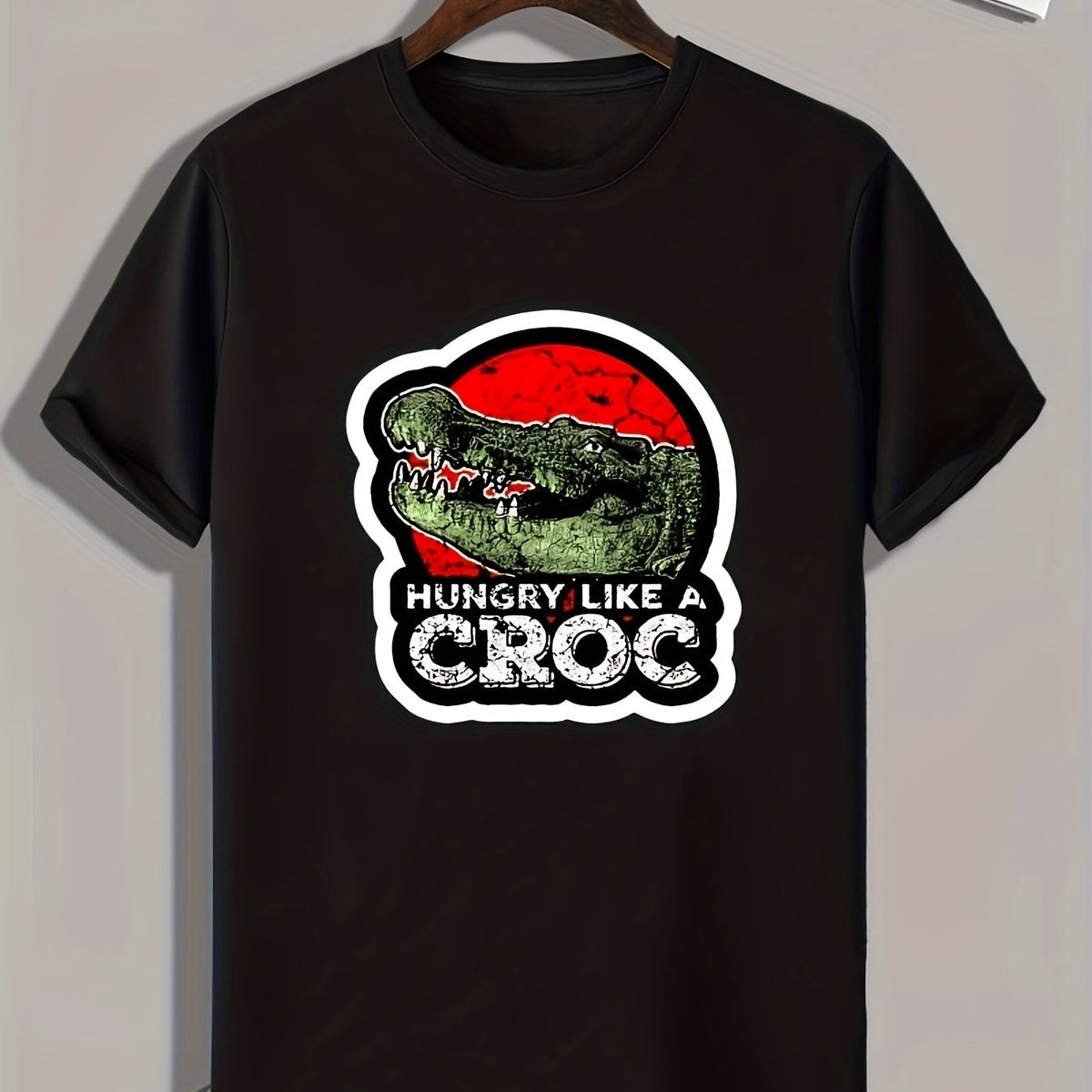 Crocodile Print Men's Graphic T-shirt for Summer