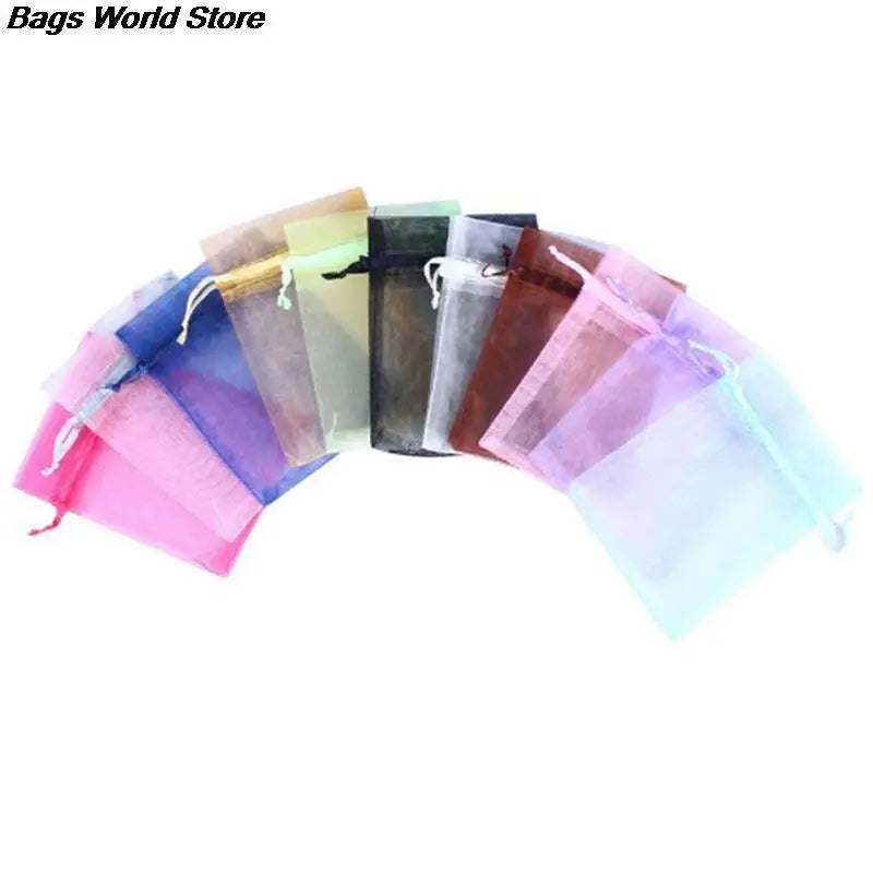 100Pcs Organza Bag Jewelry Gift Pouch Wedding Party Favor Drawstring Bag