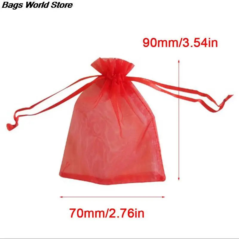 100Pcs Organza Bag Jewelry Gift Pouch Wedding Party Favor Drawstring Bag
