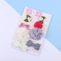 9pcs Flowers Bow Headband Hair Accessories for Baby Girls