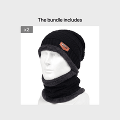 Men's Winter Triangle Knit Beanie Set