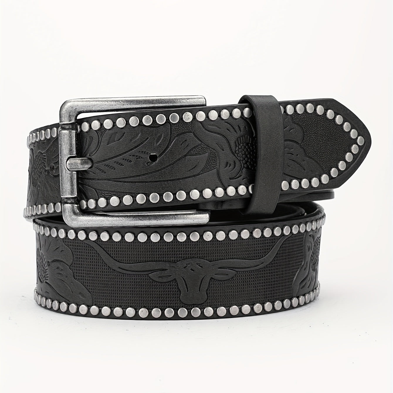 Alloy Buckle PU Striped Belt for Men