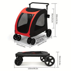Foldable Pet Stroller For Medium & Large Dogs