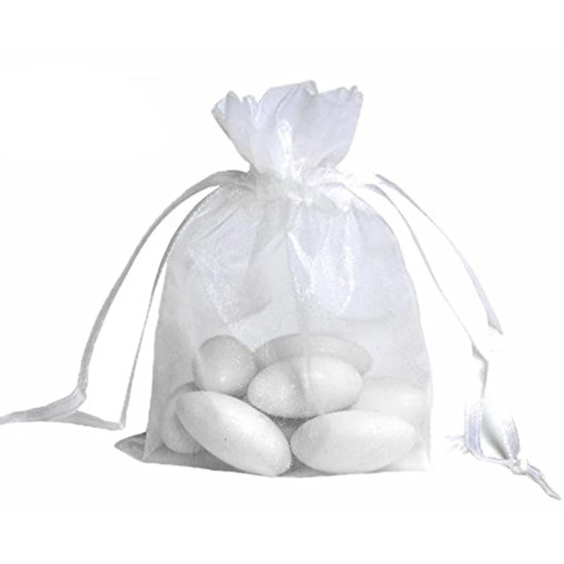 100pcs/lot 10x13cm Jewelry Packaging Christmas Gift Bags Drawstring Organza