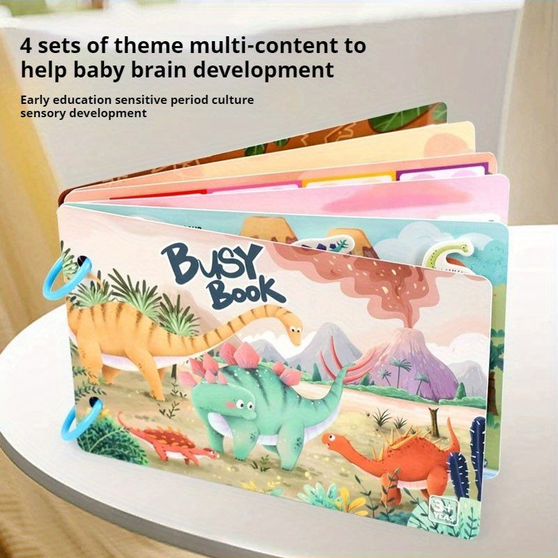 Dinosaur Busy Book for Kids 3-6 Years - Interactive Quiet Educational Toys