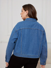  Star Print Button Up Denim Jacket