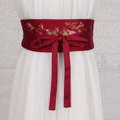 Phoenix Embroidery Wide Belt Vintage Chinese Style Hanfu Waistband