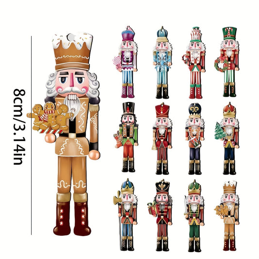 12pcs Wooden Christmas Ornaments Set for Tree Gift Tags & Fireplace