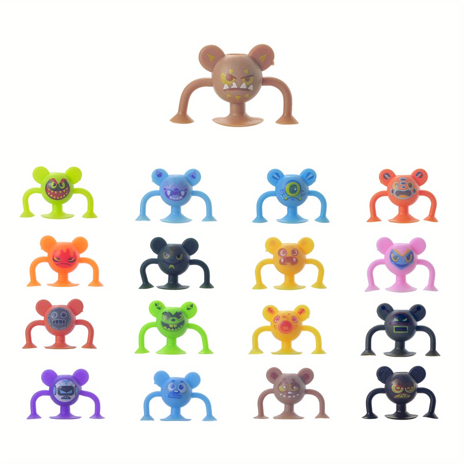 12pcs Silicone Suction Toys Pop Sucker Toys For Stress Release