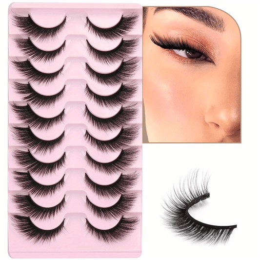 Fox Eye Mink Furry Cat Eye Eyelashes 3D 16mm Lashes 5 10 Pairs