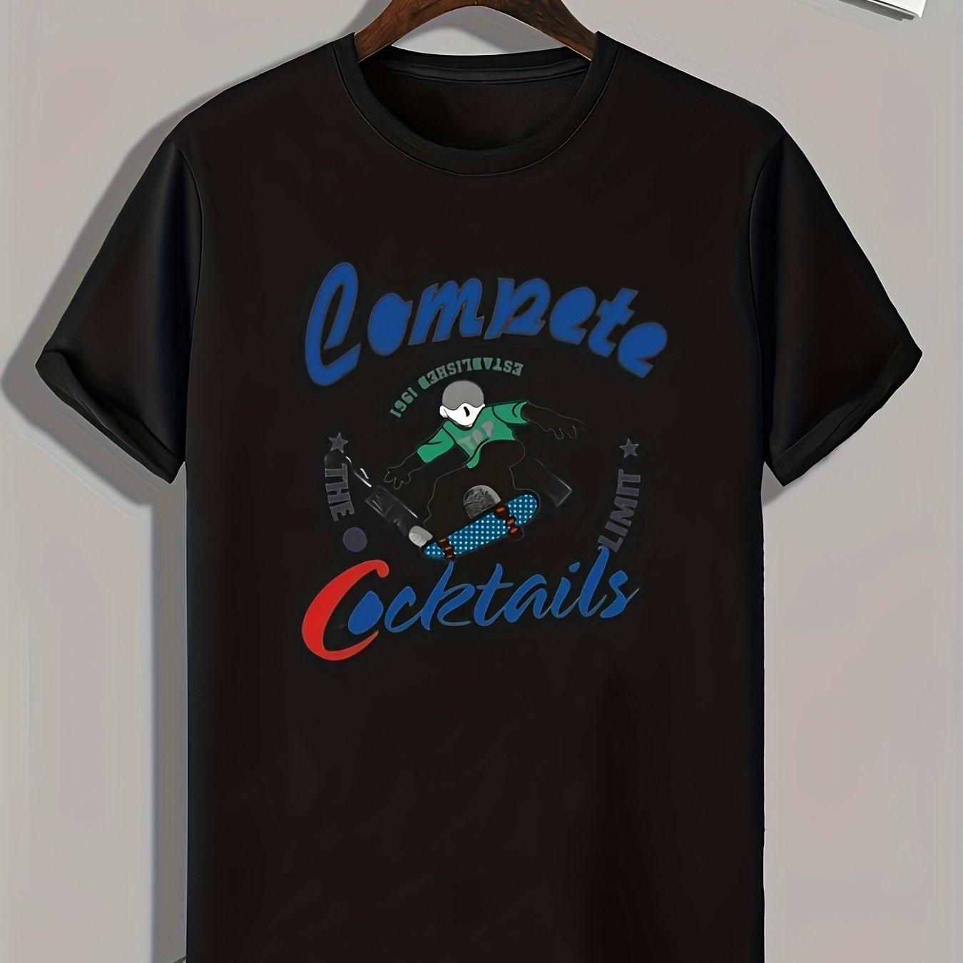 Skateboarding Boy Graphic Print Men's Tee