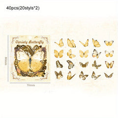 40 Butterfly Cartoon Stickers Pack for Water Cup Notebook Phone Decor