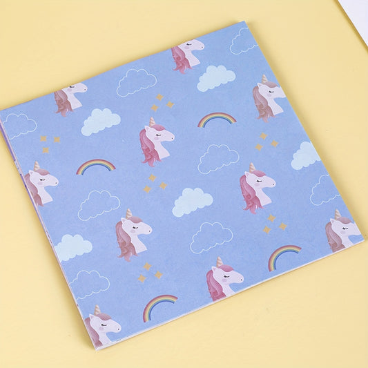 Cartoon Unicorn Origami Paper Kit 50 Sheets Double Sided 15x15cm Arts Crafts