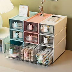 Large Capacity Pencil Case Transparent Drawer Storage Box