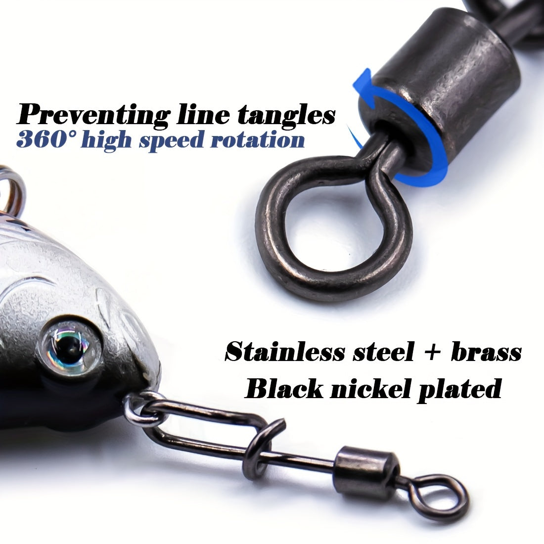 Stainless Steel Snap Fishing Swivels 100Pcs Coastlock Saltwater Hooks